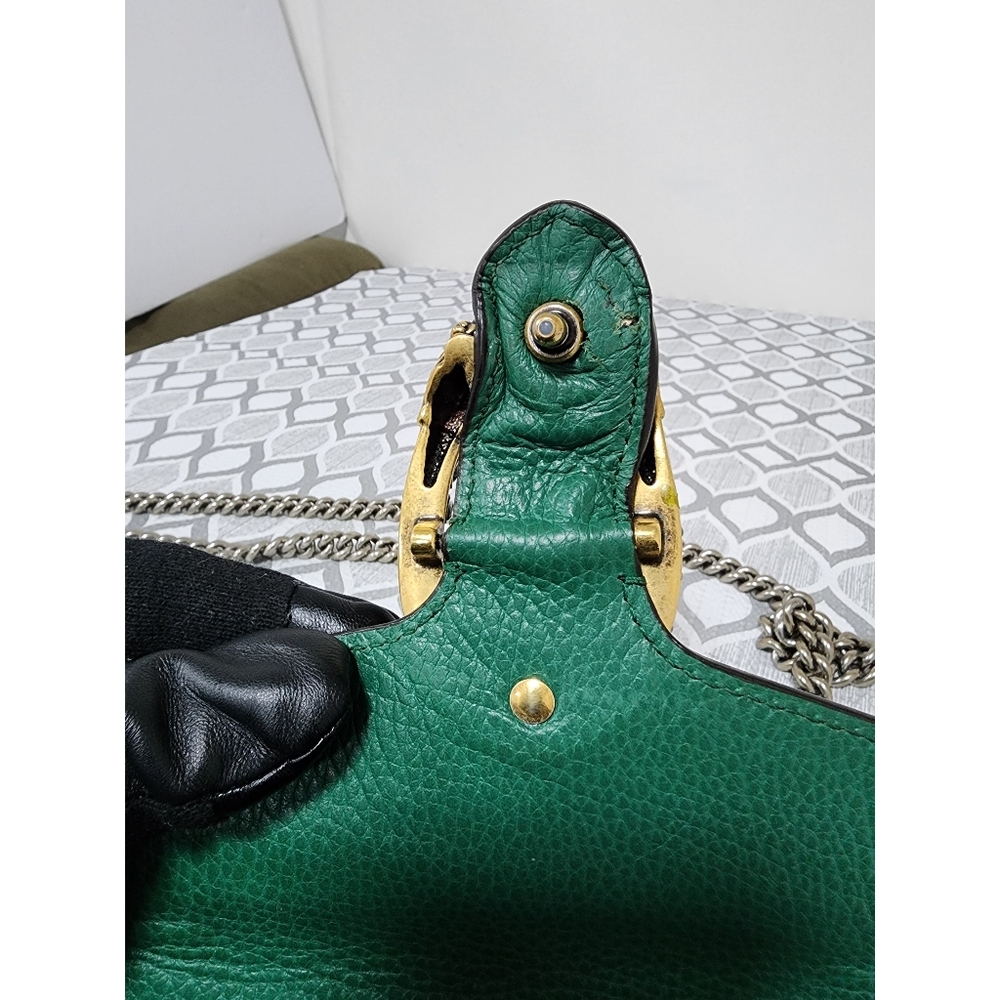 Gucci Small Leather Dionysus Crossbody Bag Green - Picture 14 of 16